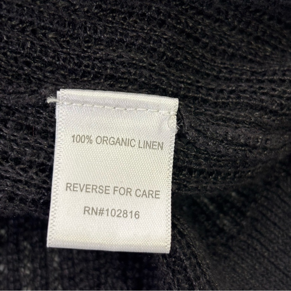 Garnet Hill Black Organic Linen Cardigan - Picture 7 of 7